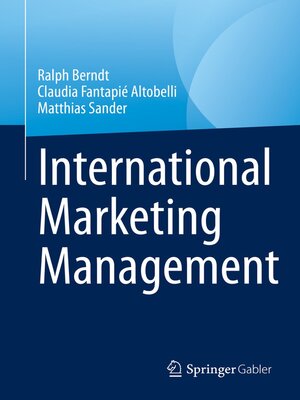 cover image of International Marketing Management